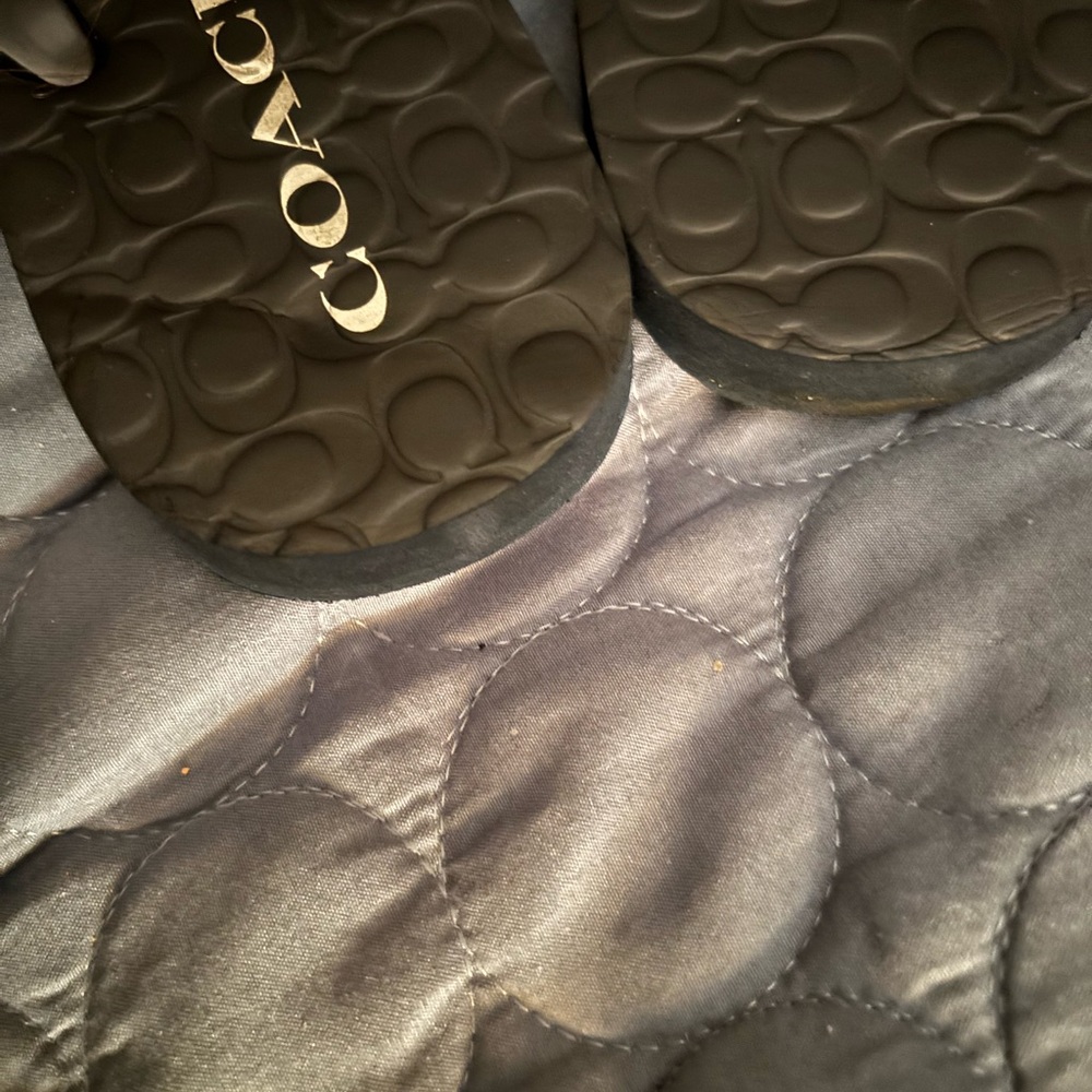 Coach Black Signature Flip Flops - Picture 3 of 5